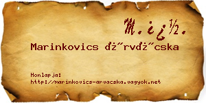 Marinkovics Árvácska névjegykártya